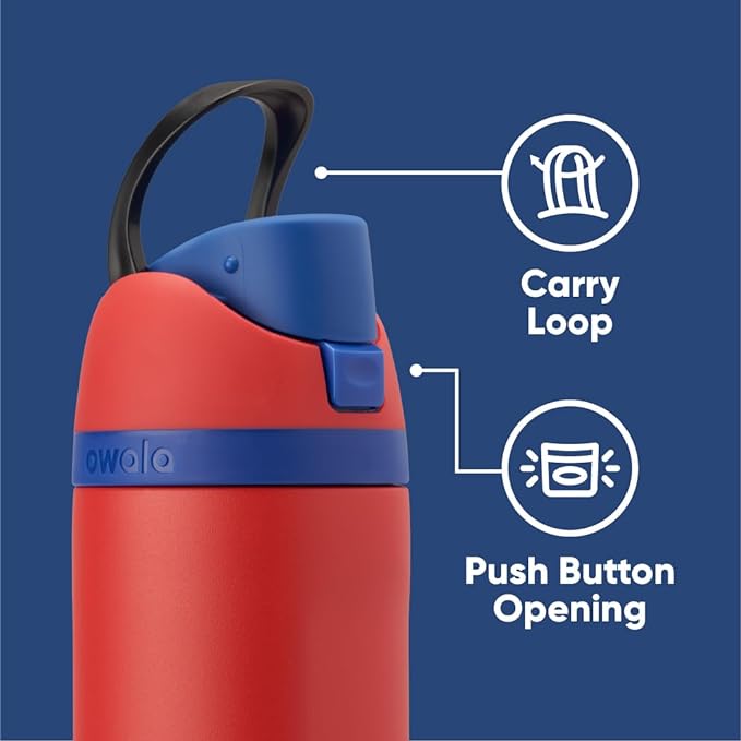 Owala Marvel FreeSip Insulated Stainless Steel Water Bottle with Straw for Sports and Travel, BPA-Free Sports Water Bottle, 24 oz, Spiderman | Insulated, with Straw, BPA-Free, Sports Water Bottle