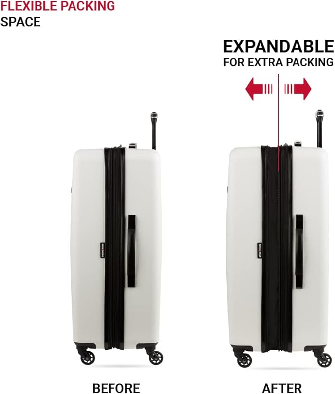 SwissGear 8018 Expandable Luggage, Hard Shell Large Luggage with Spinner Wheels