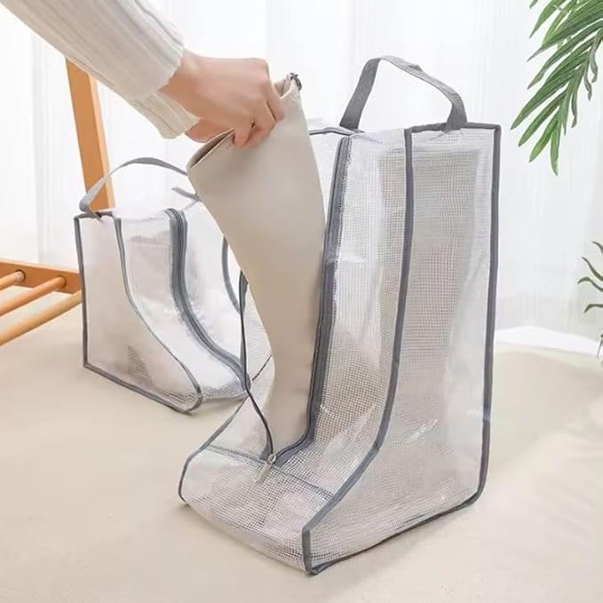 Portable 2 Pack Boots Storage, Tall Boots Storage/Protector Bag,Grey Portable waterproof storage bags are used for travel storage, under the bed, wardrobe, shoe cabinet and other home storage