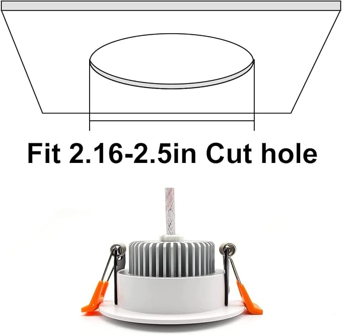 2 Inch LED Recessed Lighting, Dimmable LED Downlight 3W (35W Halogen Equivalent), CRI80+, 4000K Natural White Canless Ceiling Light with Included LED Driver (1 Pack)