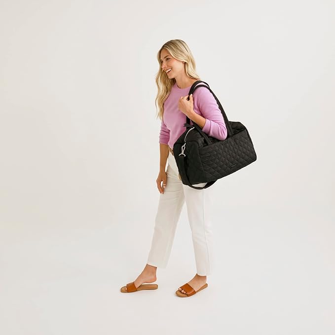 Vera Bradley Women's Performance Twill Medium Travel Duffle Bag, True Black, One Size
