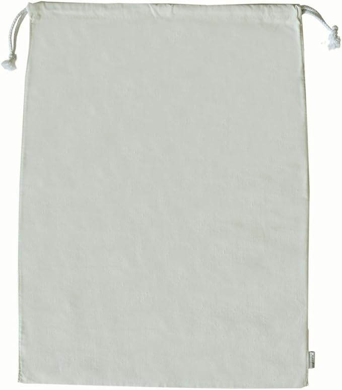 100% Cotton Canvas Travel Laundry Bag, 2-Pack