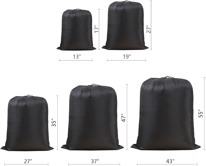 Multipurpose Extra Large Laundry Bag Storage Bag (Black, 19"x27")