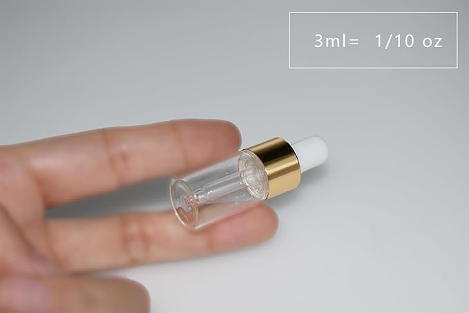 Small Dropper Bottle, 10pcs 3ml Mini Sample Dropper Bottles Mini Makeup Containers for Travel Liquids Tiny Glass