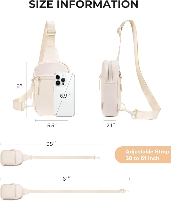 CHOLISS Small Sling Bag for Women and Men, Crossbody Bags Trendy Fanny Packs Chest Bag with Extended Strap