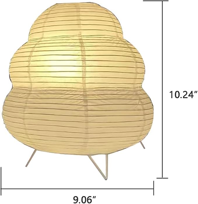Cute Paper Lamp, 3 Color Ambient Lighting Lamp, Cozy Accent Side Table Lamp, Small Warm Glow Light for Bedroom Living Room Desk (White, 10inch)
