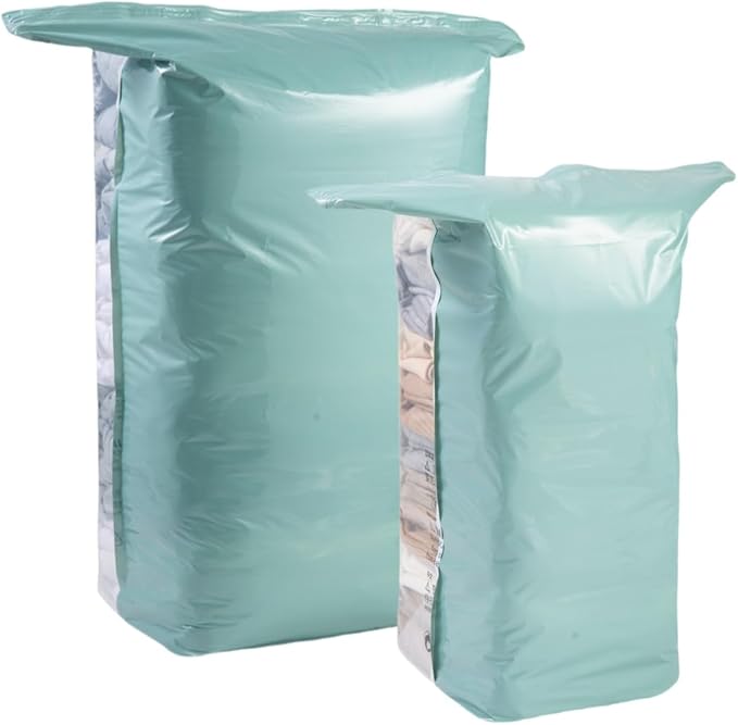 Vacuum Storage Bags for Clothing - NeatNest 6 Pack Cube Bags, 3 Medium + 3 Large, Box-Shaped Space Saver Bags with Vacuum or Hand Press, Durable PE+PA Material for Comforters, Clothes, Pillows