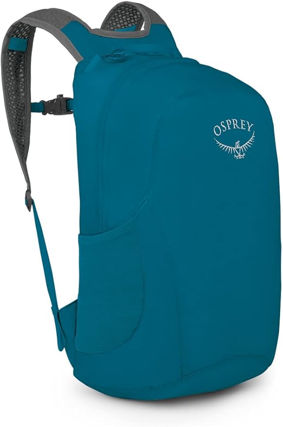 Osprey Ultralight Collapsible Stuff Pack - Lightweight, Packable Travel Backpack — Extra Bag For Travel and Every Day — 18 L Capacity Daypack to Expand Luggage, Waterfront Blue