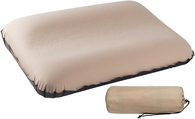 Automatic Inflatable Camping Pillow for Outdoor,Protable Travel Menmory Foam Pillow for Sleeping,Camping Essentials Supplies,Ergonomic Design for Neck