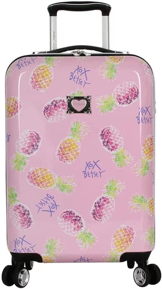 Betsey Johnson Designer 20 Inch Carry On - Expandable (ABS + PC) Hardside Luggage - Lightweight Durable Suitcase With 8-Rolling Spinner Wheels for Women (20in, Colada)