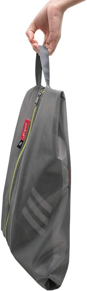 pack all Plus-Sized Shoe Bag for Travel, Water-Resistant Shoe Pouch for Gym, Odor-Resistant Soccer Cleats Bag for Sport (Grey, 2-Pack)