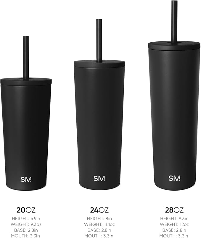 Simple Modern Classic Tumbler with Straw Lid | Insulated Iced Coffee Cup Reusable Stainless Steel Water Bottle Travel Mug | Gifts for Women Men Her Him | 20oz | Raspberry Vibes