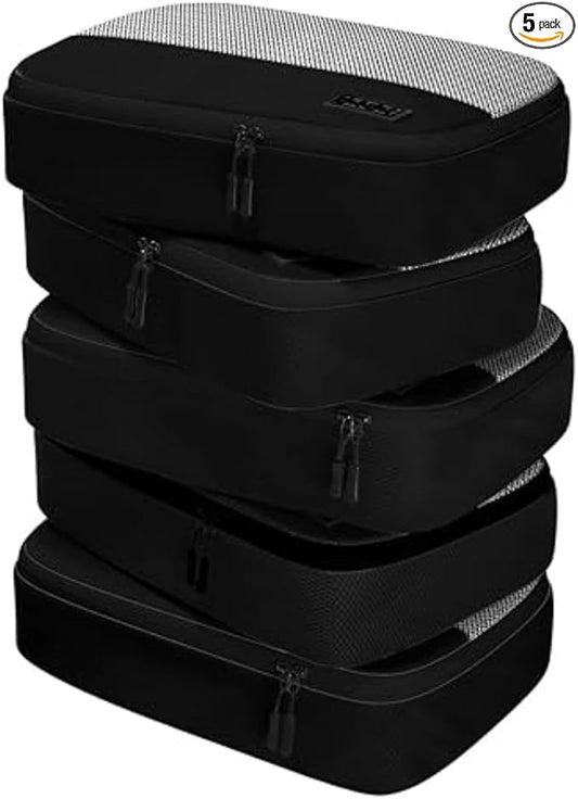 Medium Packing Cubes for Travel - 5pc Packing Cubes for Suitcases - Lightweight Luggage Organizer Bags (Non-Compression)