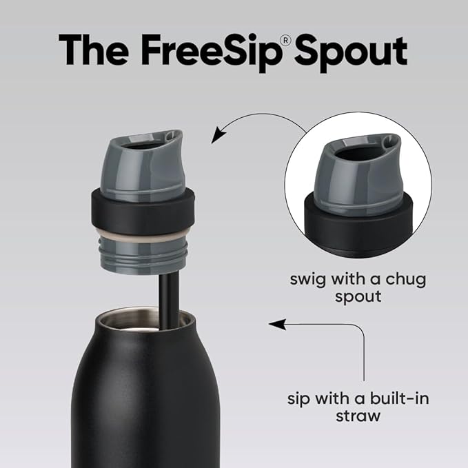 Owala FreeSip Twist Insulated Stainless Steel Water Bottle with Straw for Sports and Travel, BPA-Free, 24-oz, Blue Blue Jay