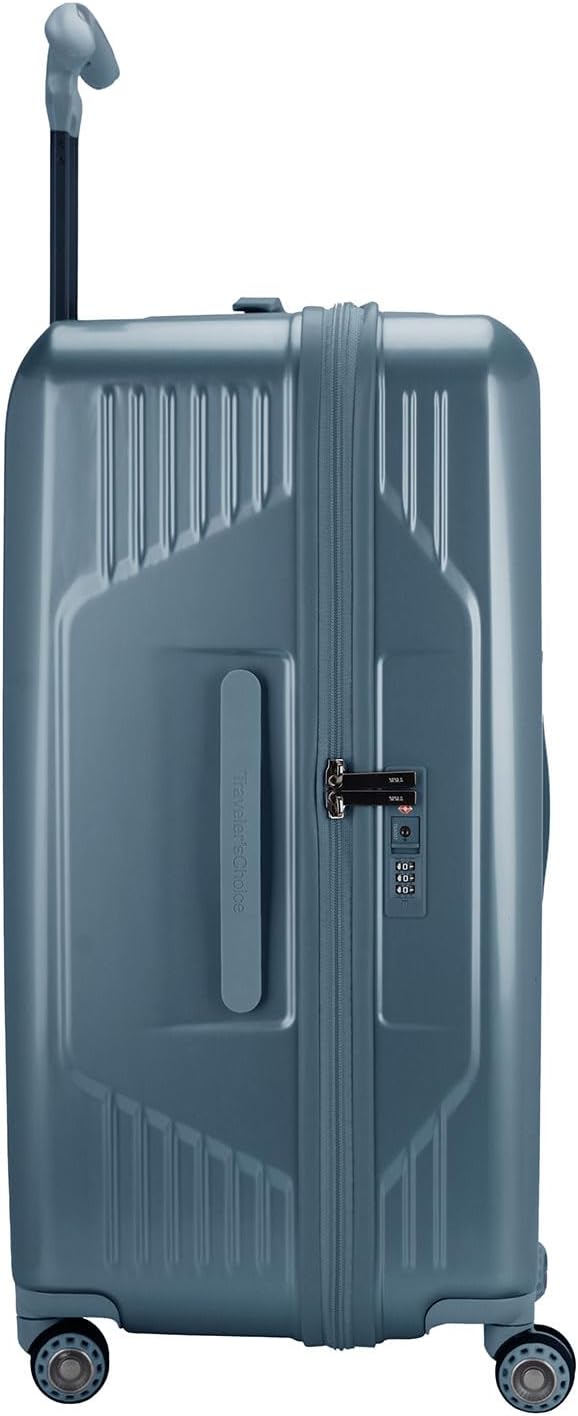 Traveler's Choice Ultimax II Polycarbonate Hardside Luggage with Spinner Wheels, Teal, 28-Inch Medium Trunk