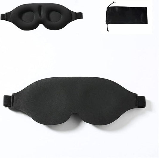 Tim & Tina 3D Sleep Eye Mask Blindfold for Men Women Sleeping Mask Light Blocking Soft Covers for Travel Nap Yoga Adjustable Strap (3D Black)