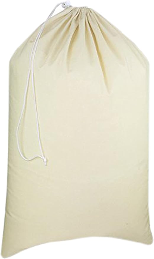 Urban Villa Laundry Bags 1-Pack 28”x36" Extra-Large Cotton Canvas Heavy Duty Washable Durable Travel Laundry Sacks with Drawstring Closure Reusable Hamper Liners for Dirty Clothes Delicates & Lingerie