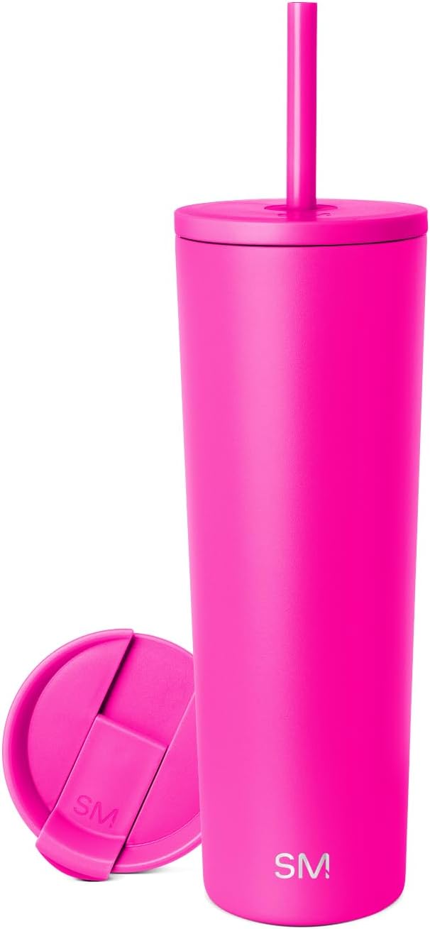 Simple Modern Classic Tumbler with Straw Lid | Insulated Iced Coffee Cup Reusable Stainless Steel Water Bottle Travel Mug | Gifts for Women Men Her Him | 28oz | Raspberry Vibes
