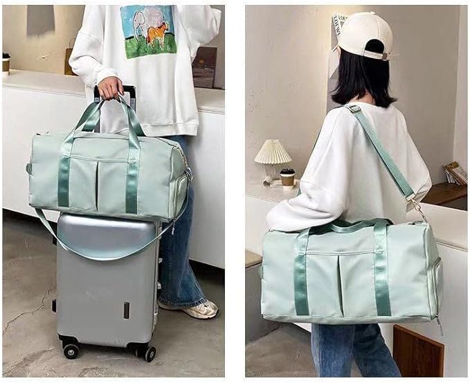Men and Women's Travel Bag With Shoe Compartment Sports Tote Gym Bag Weekender Overnight Shoulder Bag