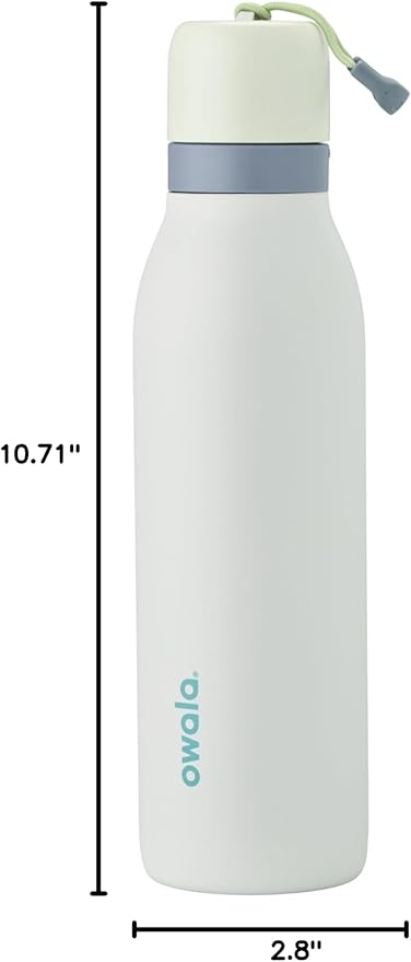 Owala FreeSip Twist Insulated Stainless Steel Water Bottle with Straw for Sports and Travel, BPA-Free, 18-oz, Mint/White (Iced Breeze)