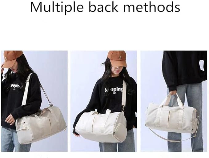 Men and Women's Travel Bag With Shoe Compartment Sports Tote Gym Bag Weekender Overnight Shoulder Bag