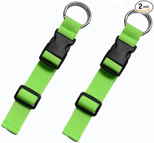 2 Pack Add a Bag Luggage Straps - Adjustable Suitcase Belts Travel Accessories - Jacket Gripper Arm Saver Easy to Carry Your Extra Bags (Green)