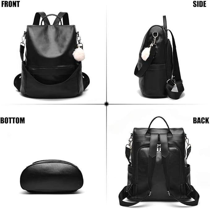CHERUTY Women Backpack Purse PU Leather Anti-theft Casual Shoulder Bag Fashion Ladies Satchel Bags