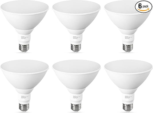 GvvooHome LED Flood Light Bulbs, PAR38 Outdoor Flood Light Bulb 5000K,13W 100W Equivalent, Daylight White LED Floodlight Dimmable, Waterproof for Porch Yard Garage, E26 Base, 15,000 Hrs, 6 Pack