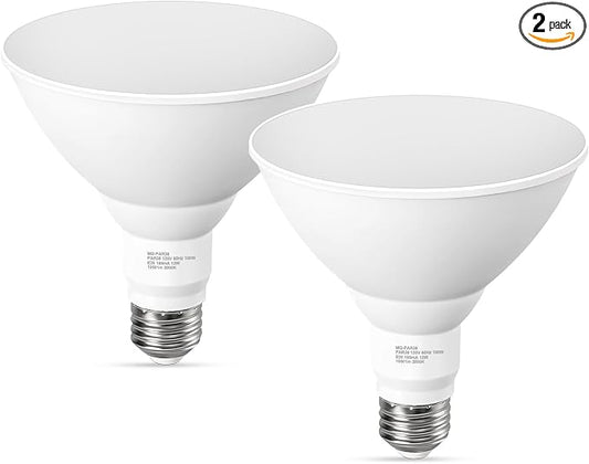 GvvooHome PAR38 Outdoor Flood Light Bulbs, LED Flood Light Bulb Warm White 3000K, 100W Equivalent, 1050LM, Dimmable E26 Base for Porch Garage Yard, 2 Pack