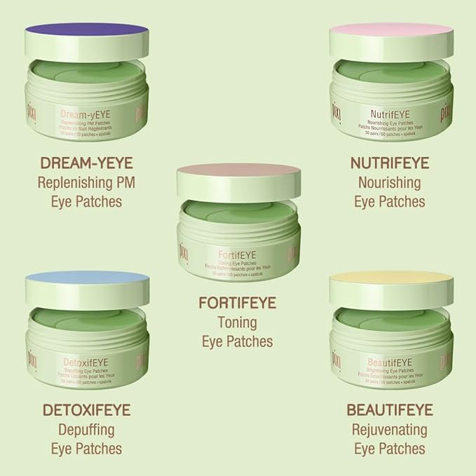 Pixi Day & Night Eye Patch Duo |Depuffing Hydrogel Under-Eye Patches for Day and Calming Hydrogel Under Eye Patch for Night | for Puffy Eyes and Dark Circles | 2 Boxes, 60 Pairs, 120 Patches