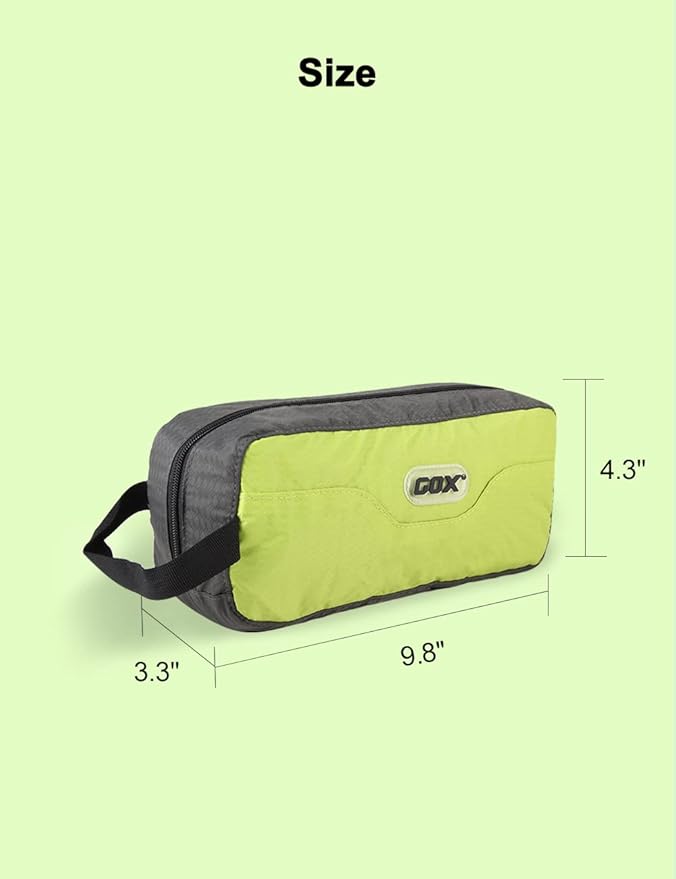 Gox Travel Small Toiletry Bag for Men Nylon Dopp Kit Medicine Bag Small Mesh Zipper Pouch Travel Organizer Pouch Shave Kits for Teens Toiletry Essentials Bathroom Compact (Green, 9.8*4.3*3.3 Inches)