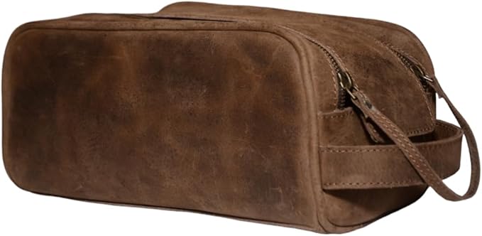 Premium Buffalo Leather Unisex Toiletry Bag/Leather Travel Kit
