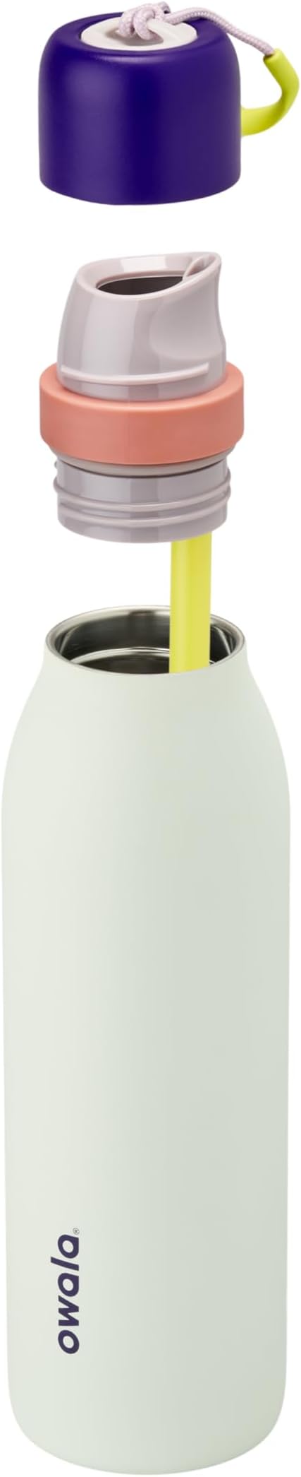 Owala FreeSip Twist Insulated Stainless Steel Water Bottle with Straw for Sports and Travel, BPA-Free, 18-oz, Purple/Mint (Minty Horizon)