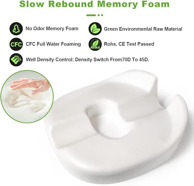 Donut Pillow Coccyx Seat Cushion for Prostate, Sciatica, Pelvic Floor, Pressure Sores, Pregnancy, Perineal Surgery, Postpartum Recovery Pain Pressure Relief Memory Foam Chair Pad
