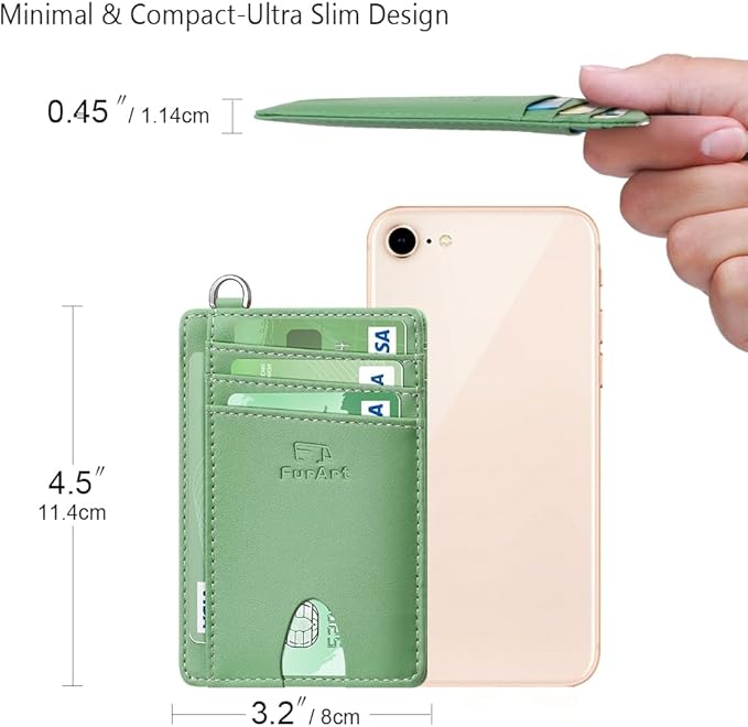 FurArt Slim Minimalist Wallet, Front Pocket Wallets, RFID Blocking, Credit Card Holder for Men