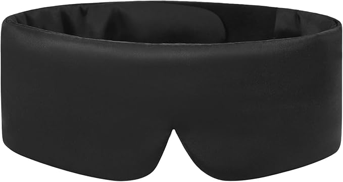 Mulberry Silk Sleeping Eye Mask, ALASKA BEAR Wraparound Style Comfort Ear Muff Blindfold and Soft Headband for Full Blackout and Hair Protection, Adjustable
