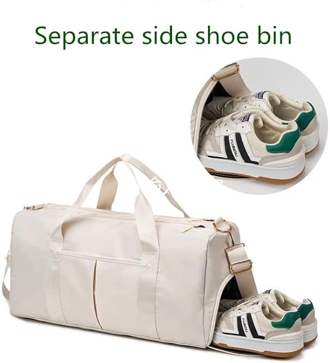 Men and Women's Travel Bag With Shoe Compartment Sports Tote Gym Bag Weekender Overnight Shoulder Bag