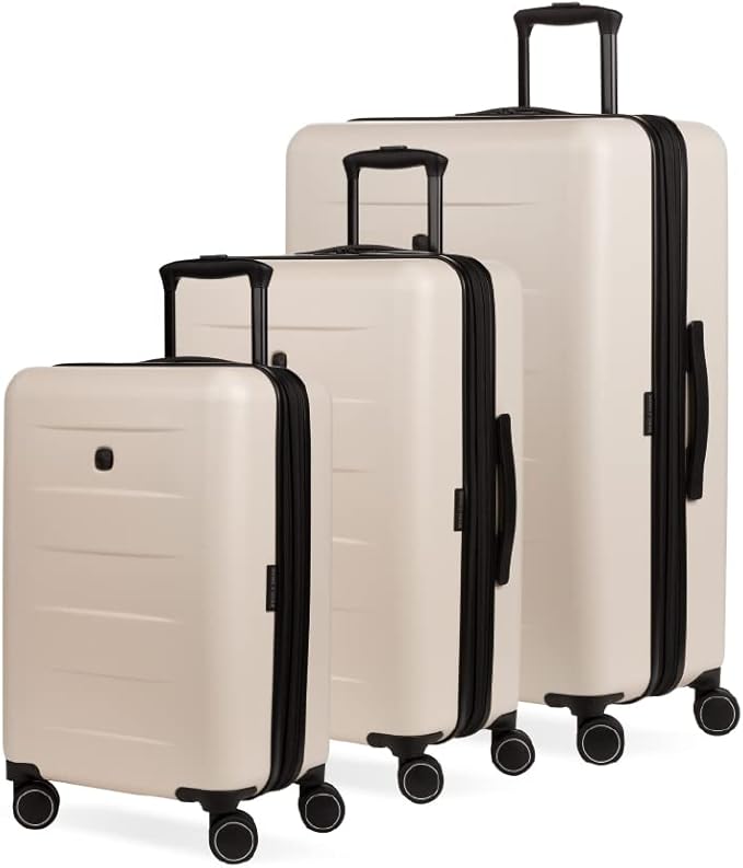 SwissGear Eclipse Hardside Expandable Luggage with Spinner Wheels, 3-Piece Set, Ultimate Grey