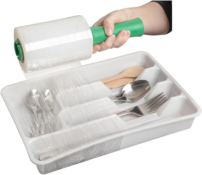 Duck Brand Stretch Wrap Roll, Clear, 5 inches by 1000 feet, 285849, Set of 4