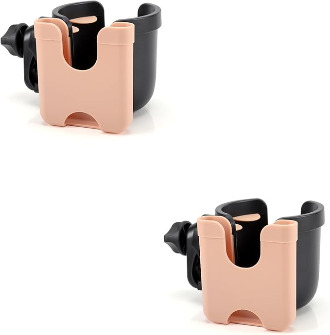Accmor Stroller Cup Holder with Phone Holder, Bike Cup Holder, Universal Cup Holder for Uppababy Nuna Doona Strollers, 2-in-1 Cup Phone Holder for Stroller Bike Wheelchair Walker Accessory