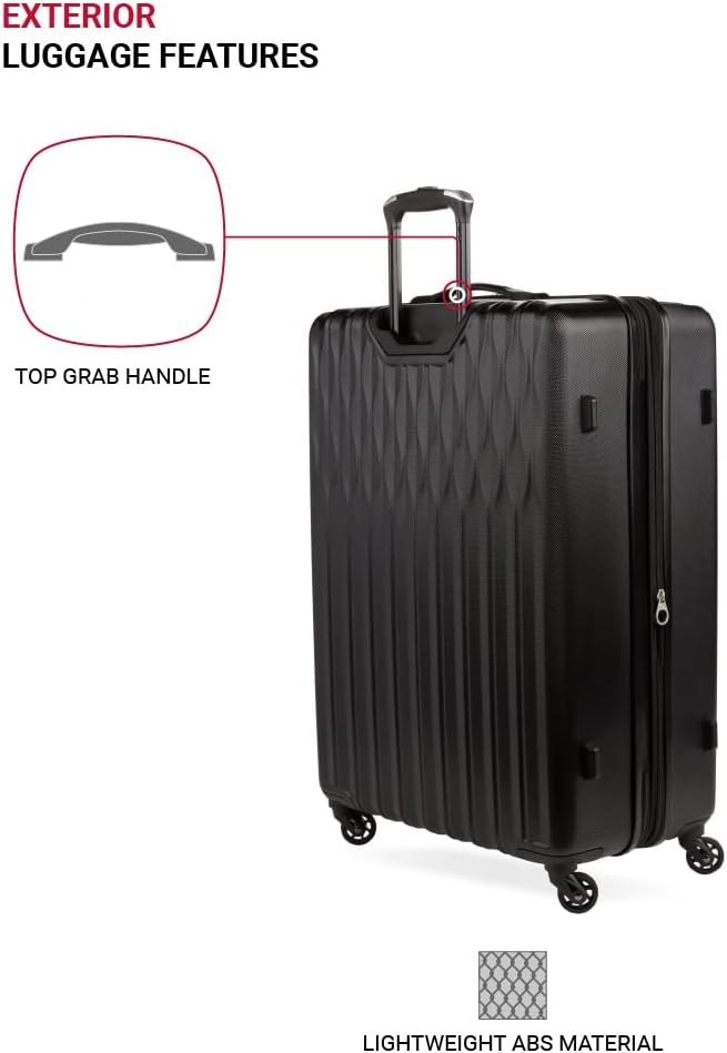 SwissGear 8018 Expandable Luggage, Hard Shell Large Luggage with Spinner Wheels
