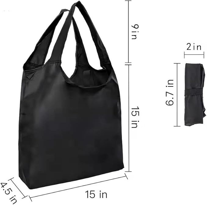 Aricsen 20 Pack 15x4.5x15 Inch Mixed Color Reusable Grocery Bags with Handles Bulk, Shopping Foldable Kitchen Bags Large Capacity Machine Washable Nylon Tote Bags, Polyester Fabric