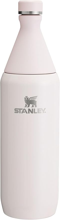 Stanley All Day Slim Bottle 34 oz | Twist On Lid with Leakproof Seal | Slim Design for Travel & Gym | Insulated Stainless Steel | BPA-Free | Rose Quartz
