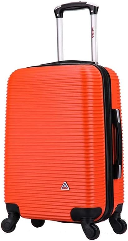 InUSA ROYAL Hardside Luggage with Ergonomic Handles | Spacious Travel Suitcase with Four Spinner Wheels and Studs | 20 Inch Hardside Carry-On Spinner Luggage | Orange