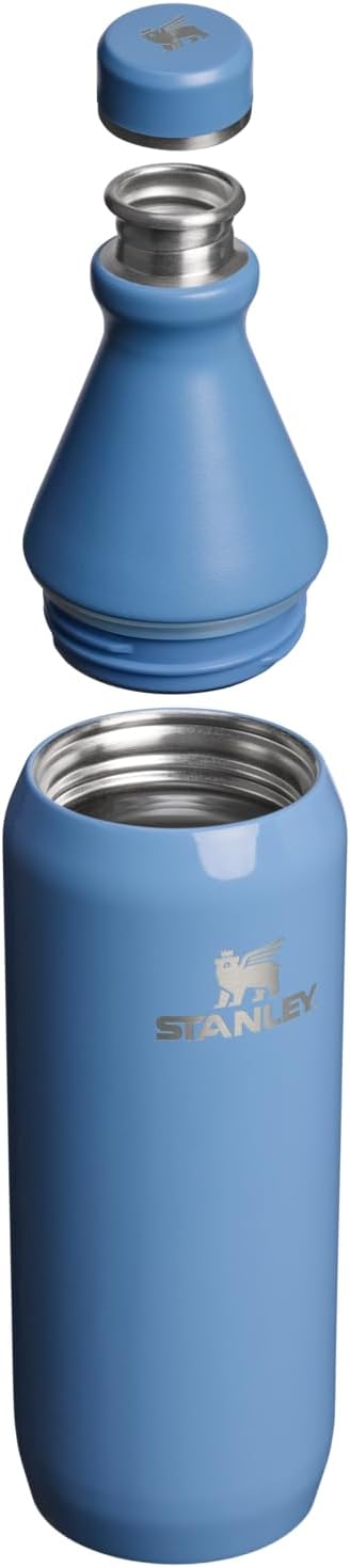 Stanley All Day Slim Bottle 20 oz | Twist On Lid with Leakproof Seal | Slim Design for Travel & Gym | Insulated Stainless Steel | BPA-Free | Blue Sky Gloss