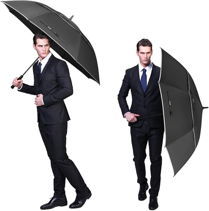 G4Free 47/54/62/68/72 Inch Automatic Open Golf Umbrella Oversize Extra Large Double Canopy Vented Windproof Waterproof Stick Umbrellas