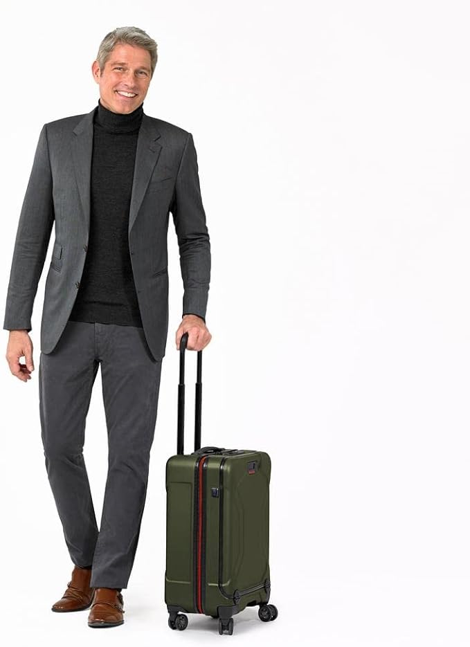 Briggs & Riley Domestic 22" Carry On Spinner - Luggage for Travel, Suitcases with Wheels, Hardside Rolling Bag for Men & Women, Self-Repairing Zipper - Torq Collection, Hunter Green