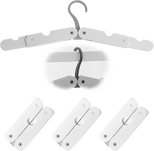 Foldable Travel Hangers, ABS Plastic, Expandable 10-15 Inch, Heavy Duty Clothes Hangers with Space Saving Design for Business Trips 3 PCS(White)