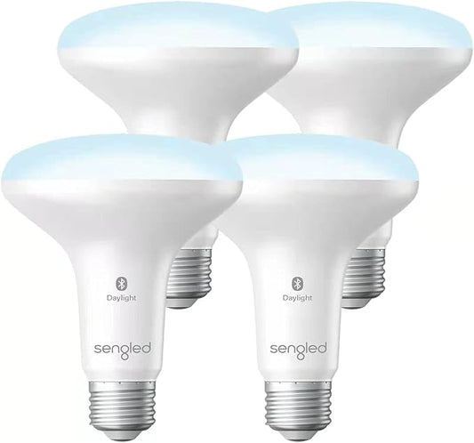 Sengled Alexa Light Bulb, BR30, S1 Auto Pairing with Alexa Devices, Smart Flood Light Bulb that Work with Alexa, Daylight 5000K, E26, Led Lights, 65W Equivalent Recessed, No Hub Required, 4-Pack