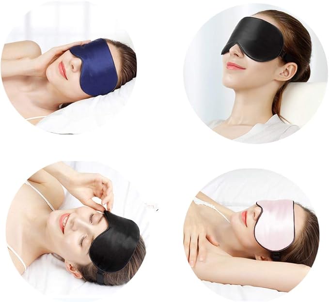 Tim & Tina 100% Silk Sleep Mask Comfortable,Super Soft Blindfold Eye mask Block Light for Sleeping,Shift Work,Naps,Travel,Yoga with Adjustable Strap (Navy Blue)
